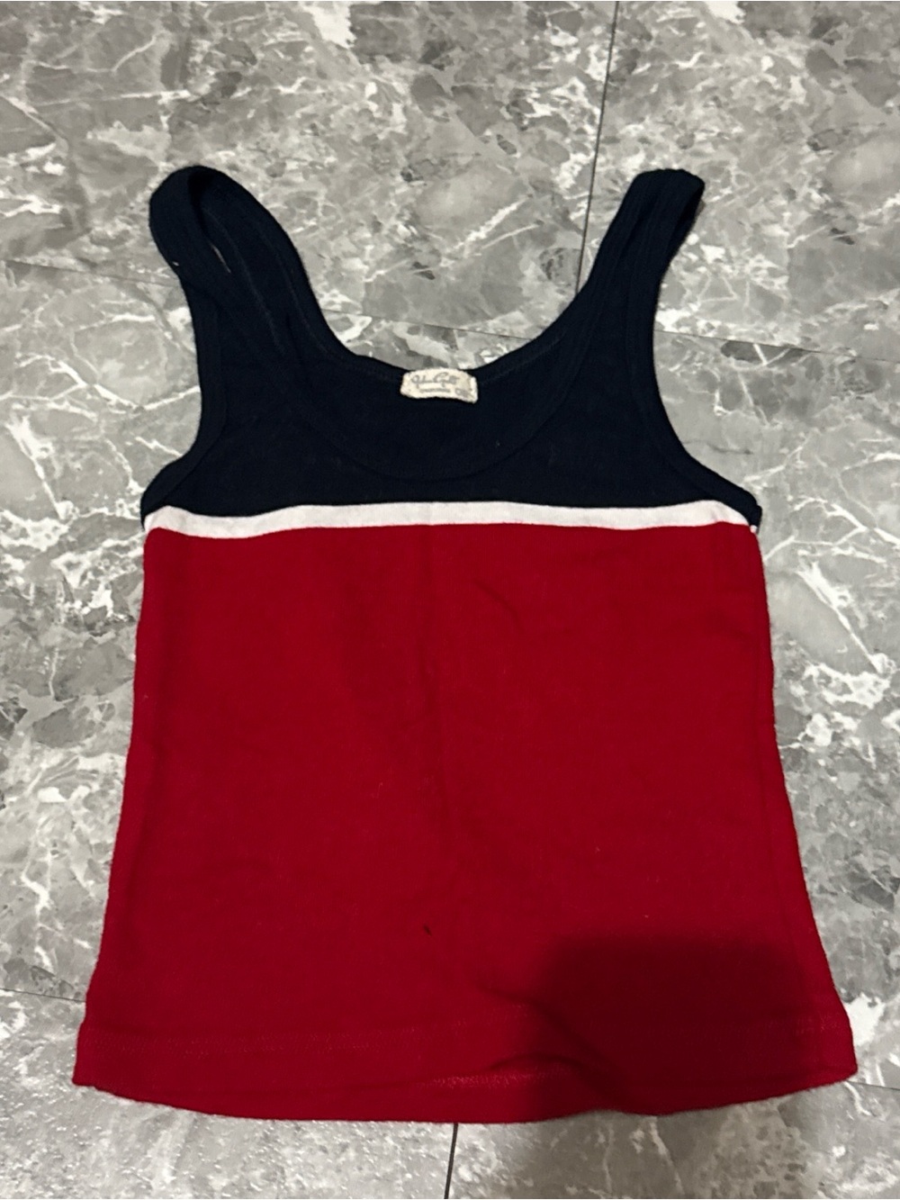 John Galt Colorblock Tank Top in Navy, Red & White
